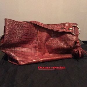 Large Dooney and Bourke red leather shoulder purse